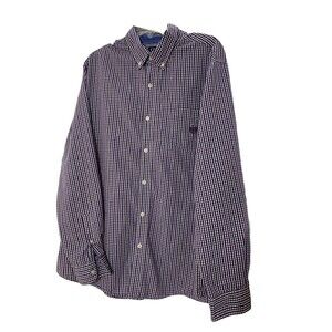 Chaps Long Sleeve Button Down Men's Size XXL White Purple logo
